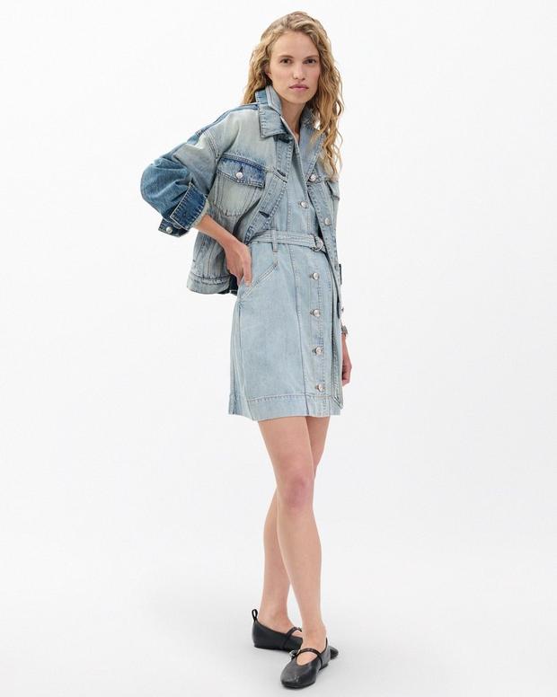 rag & bone Renata Belted Denim Mini Dress