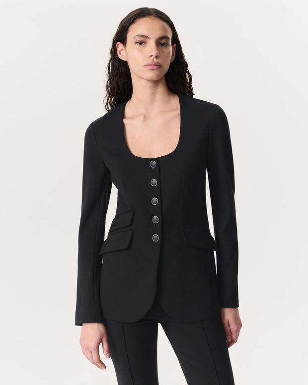 rag & bone Roslyn Scoop-Neck Blazer