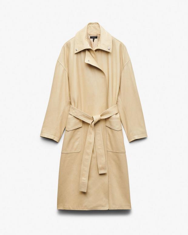 Rag & Bone Rue Lamb Leather Trench Coat