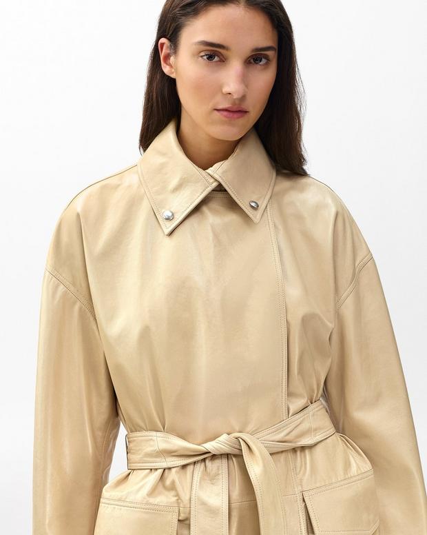 Rag & Bone Rue Lamb Leather Trench Coat