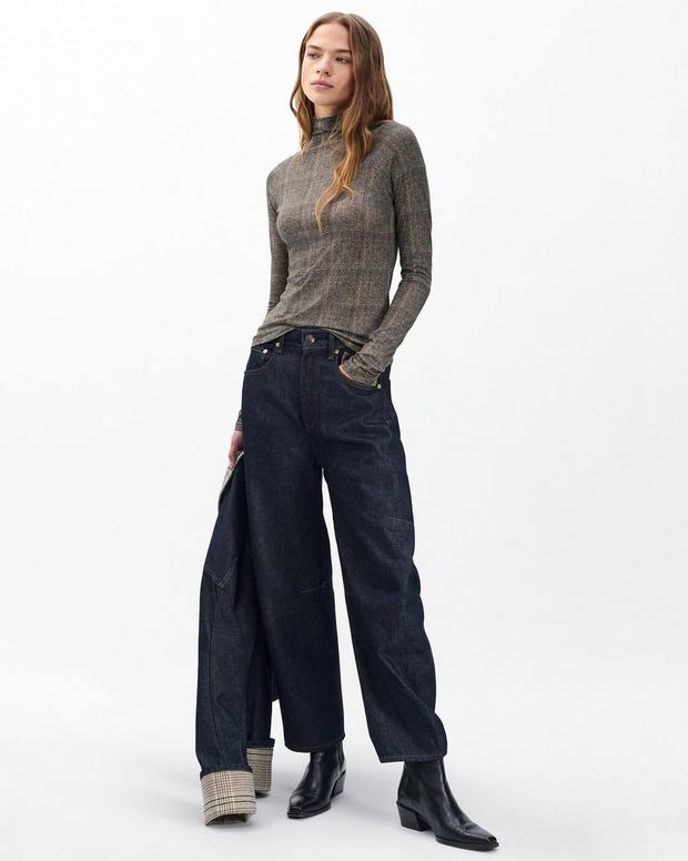 Rag & Bone Shaw Plaid Turtleneck Tee