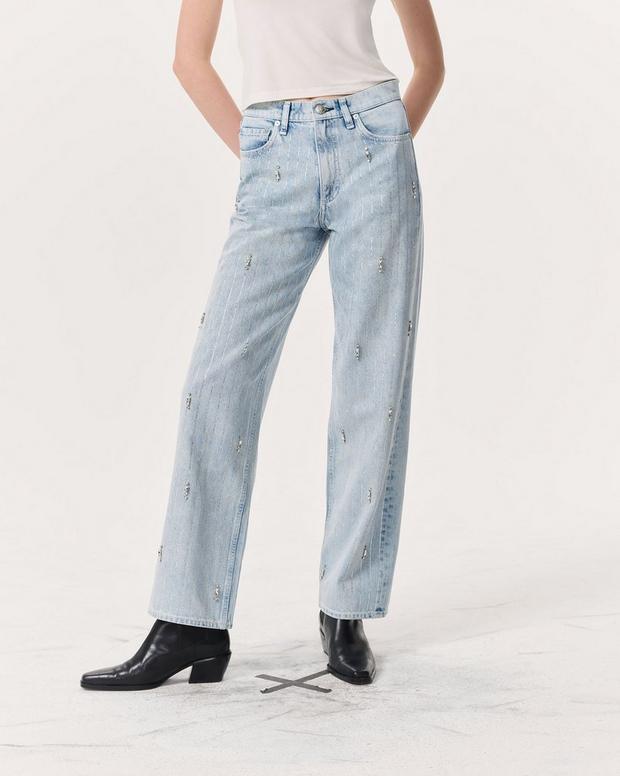 Rag & Bone Shea Embellished Relaxed Straight Jeans
