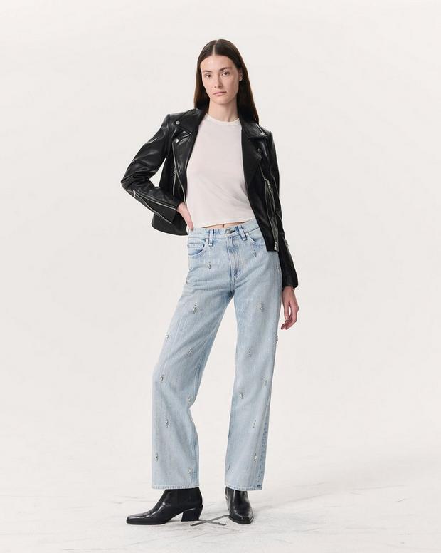 rag & bone Shea Embellished Relaxed Straight Jeans