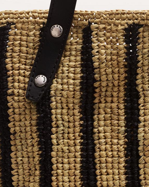 Rag & Bone Small Striped Straw Tote Bag