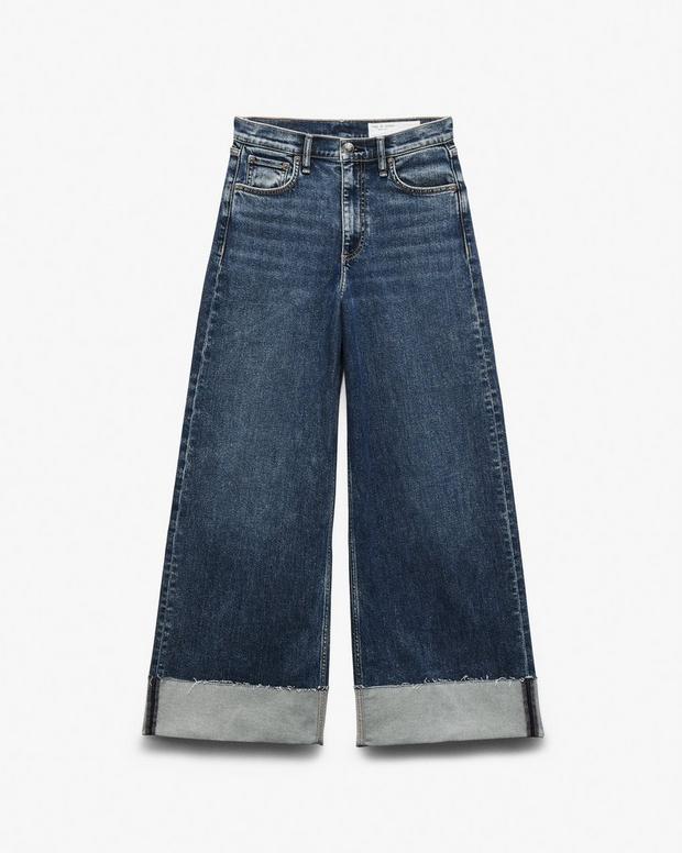 Rag & Bone Sofie Cuffed Wide-Leg Jeans