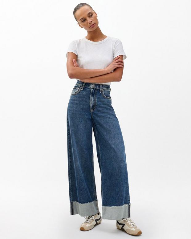 Rag & Bone Sofie Cuffed Wide-Leg Jeans