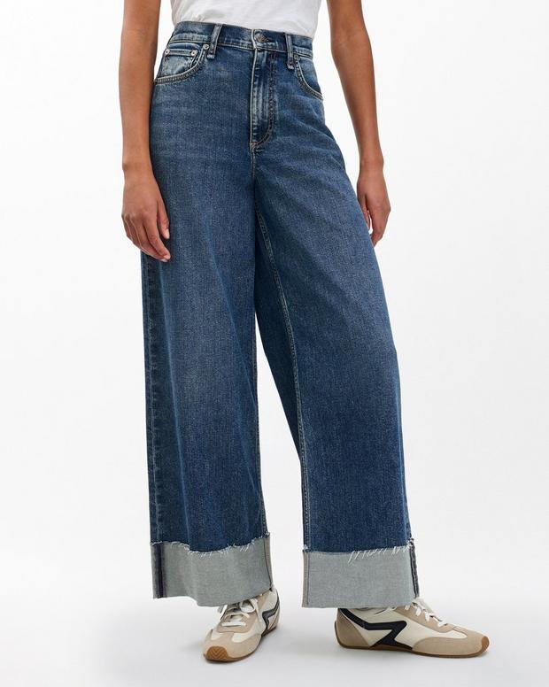 Rag & Bone Sofie Cuffed Wide-Leg Jeans
