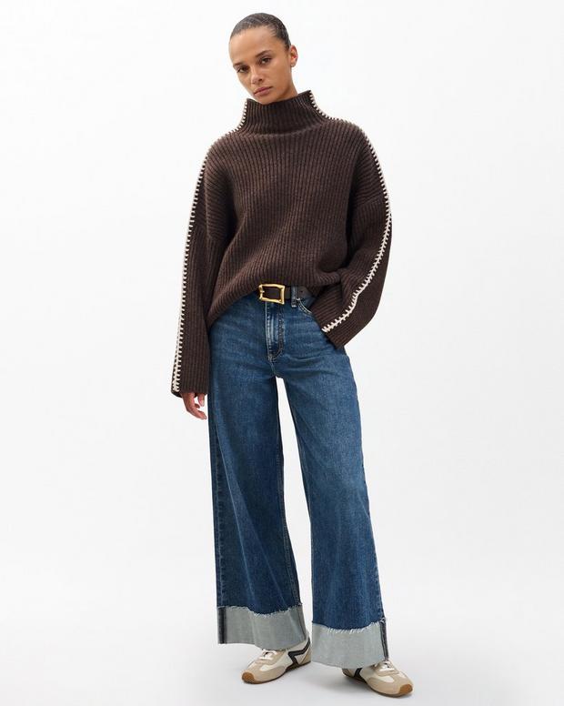 rag & bone Sofie Cuffed Wide-Leg Jeans