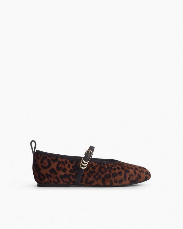 rag & bone Spire Leopard Calf-Hair Mary Janes