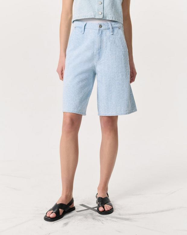 Rag & Bone Tailored McKenna Textured Denim Shorts