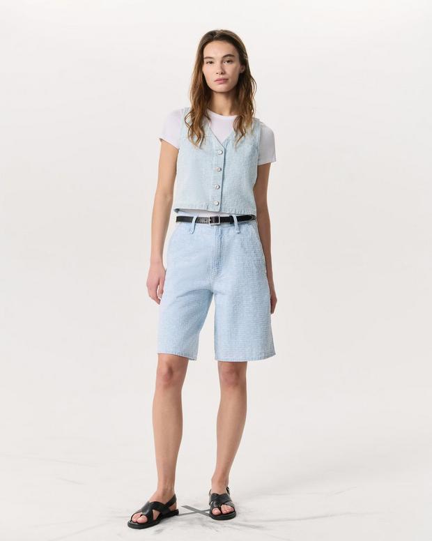 rag & bone Tailored McKenna Textured Denim Shorts
