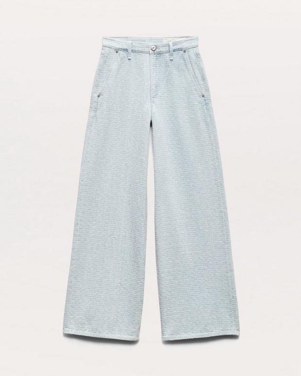 Rag & Bone Tailored Sofie Textured Wide-Leg Jeans