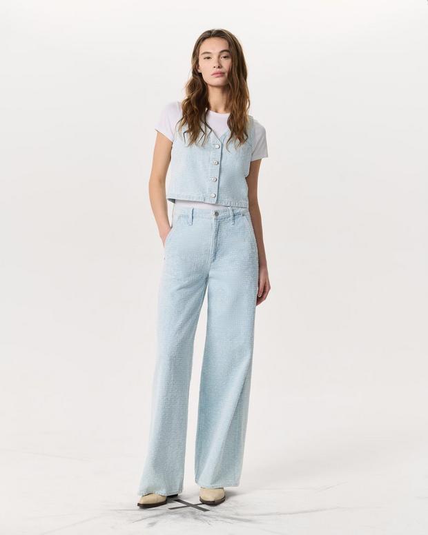 rag & bone Tailored Sofie Textured Wide-Leg Jeans