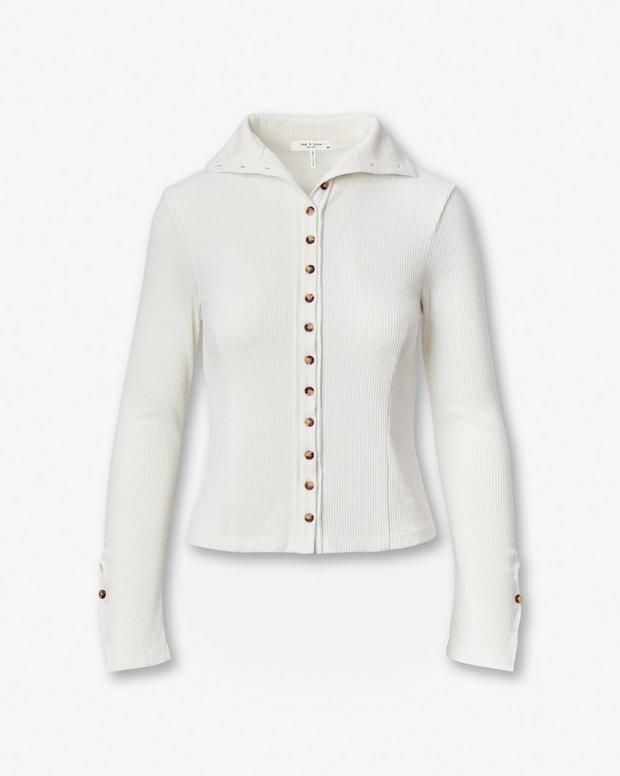 Rag & Bone The Knit Ribbed Buttoned Cardigan