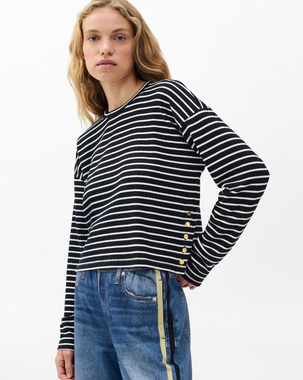 rag & bone The Knit Striped Long-Sleeve Tee