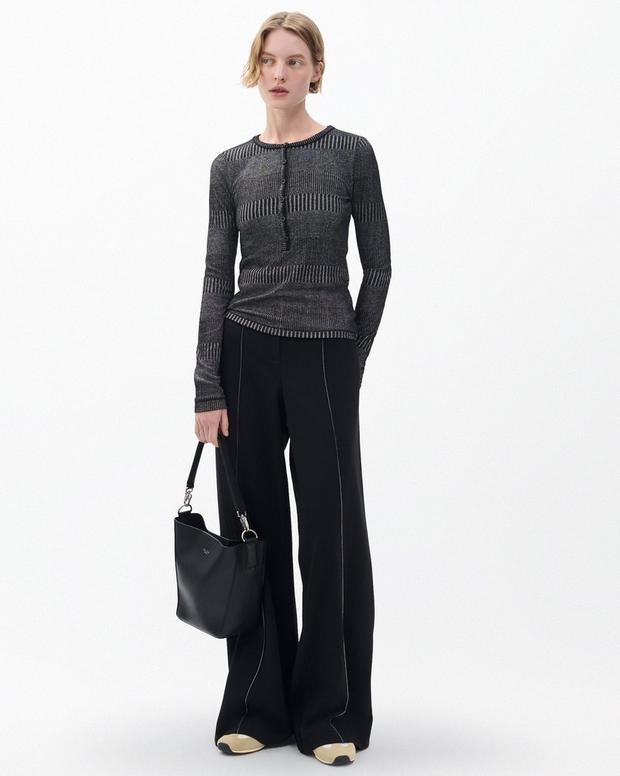 Rag & Bone The Knit Striped Ribbed Henley