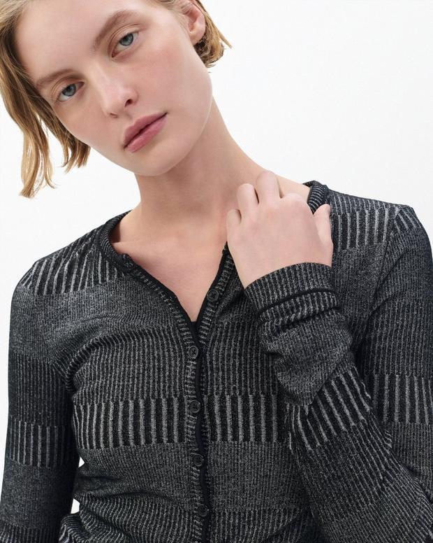 Rag & Bone The Knit Striped Ribbed Henley