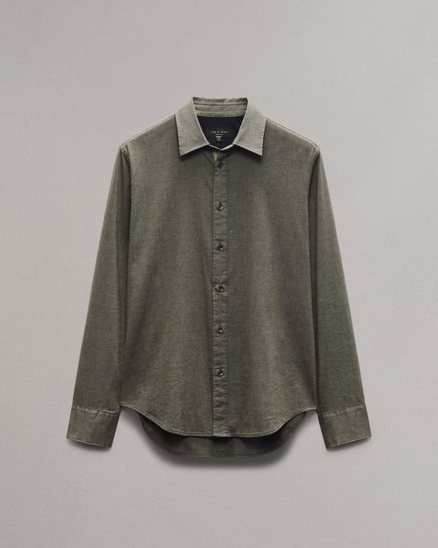 Rag & Bone Tomlin Stretch-Cotton Dobby Shirt