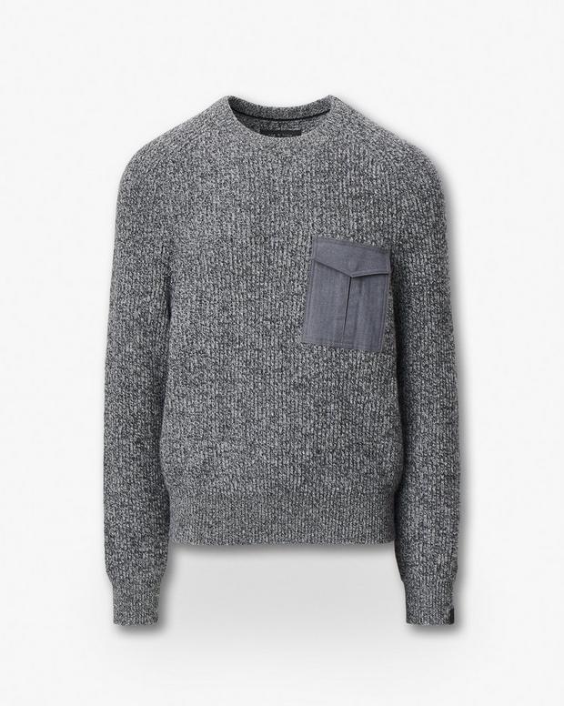 Rag & Bone Walker Marled Mixed-Media Sweater