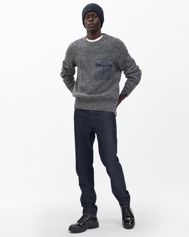 Rag & Bone Walker Marled Mixed-Media Sweater