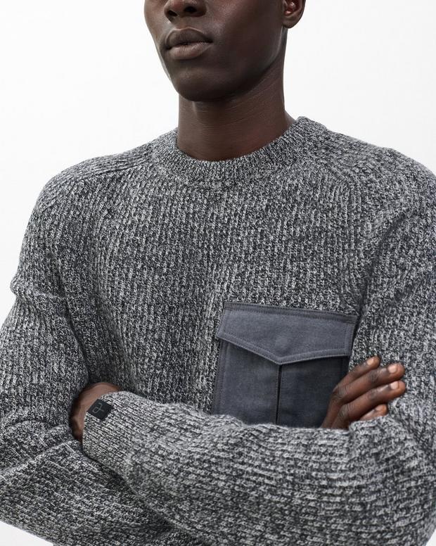 Rag & Bone Walker Marled Mixed-Media Sweater