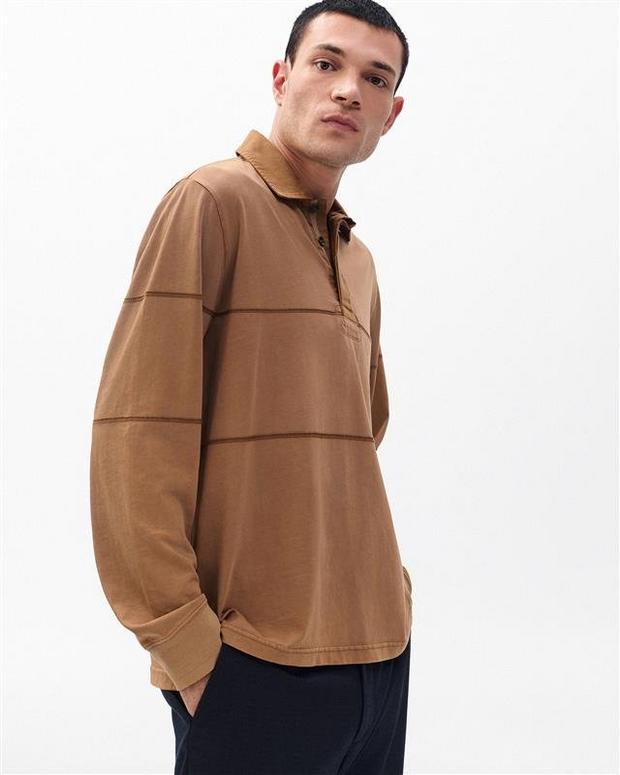 rag & bone Washed Cotton Rugby Shirt