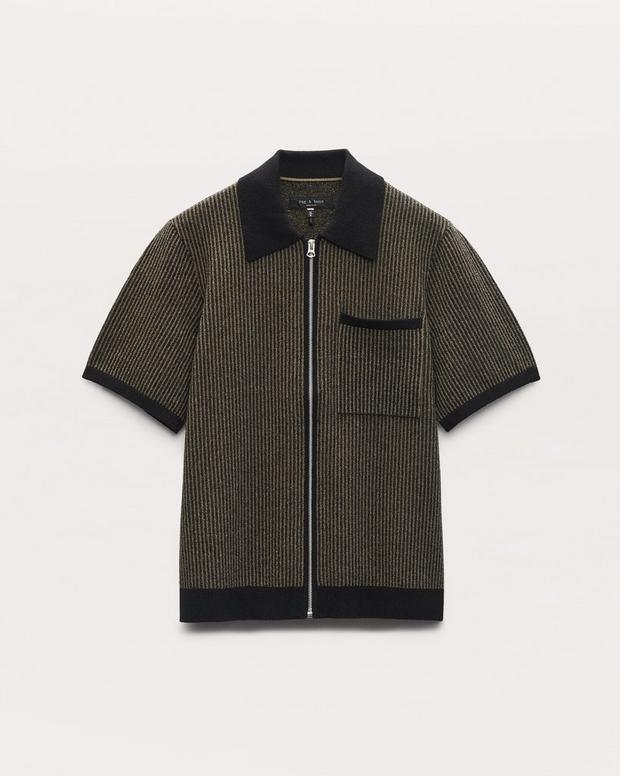 Rag & Bone Zuma Zip Knit Polo Shirt
