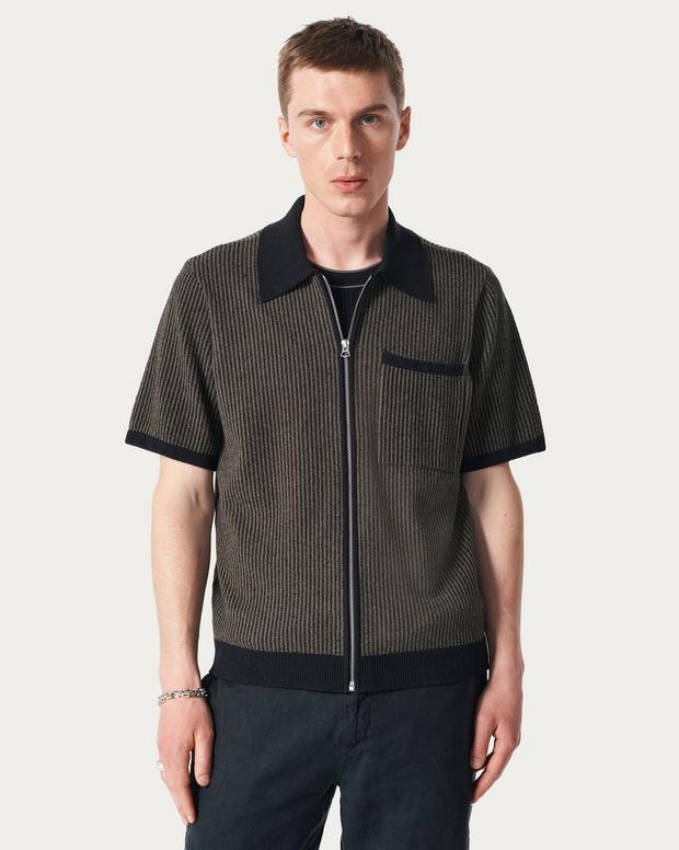 rag & bone Zuma Zip Knit Polo Shirt