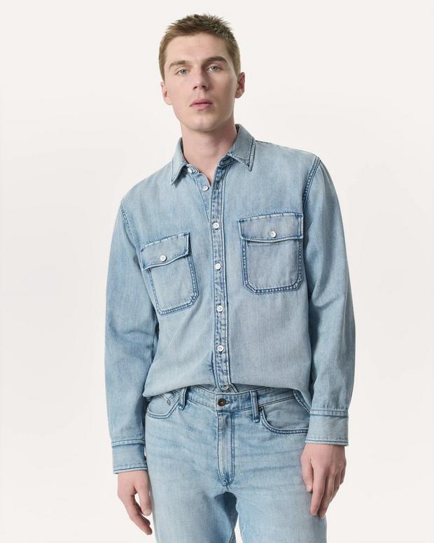 rag & bone Relaxed Fit Featherweight Denim CPO Overshirt