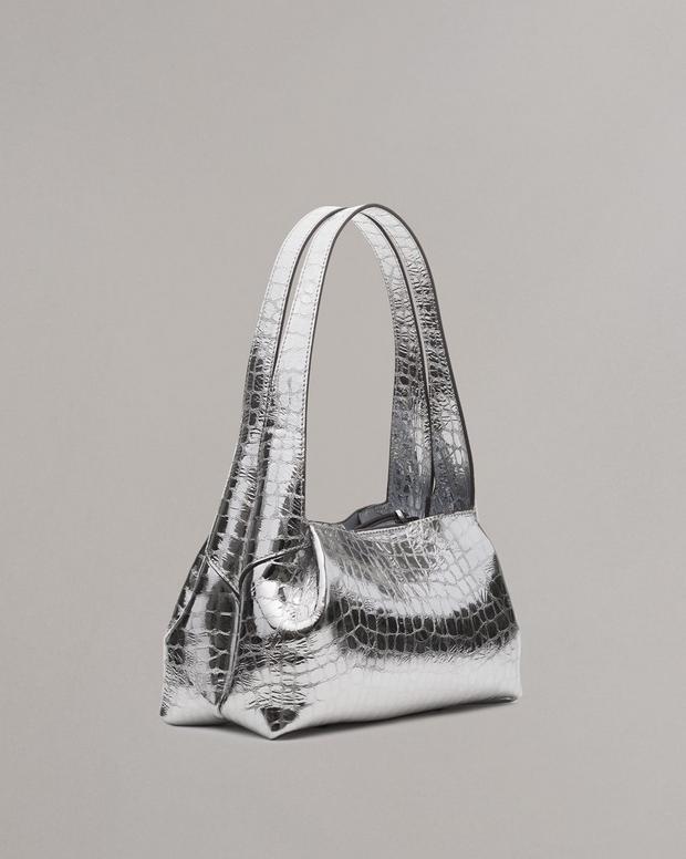Rag & Bone Slade Embossed Metallic Leather Shoulder Bag
