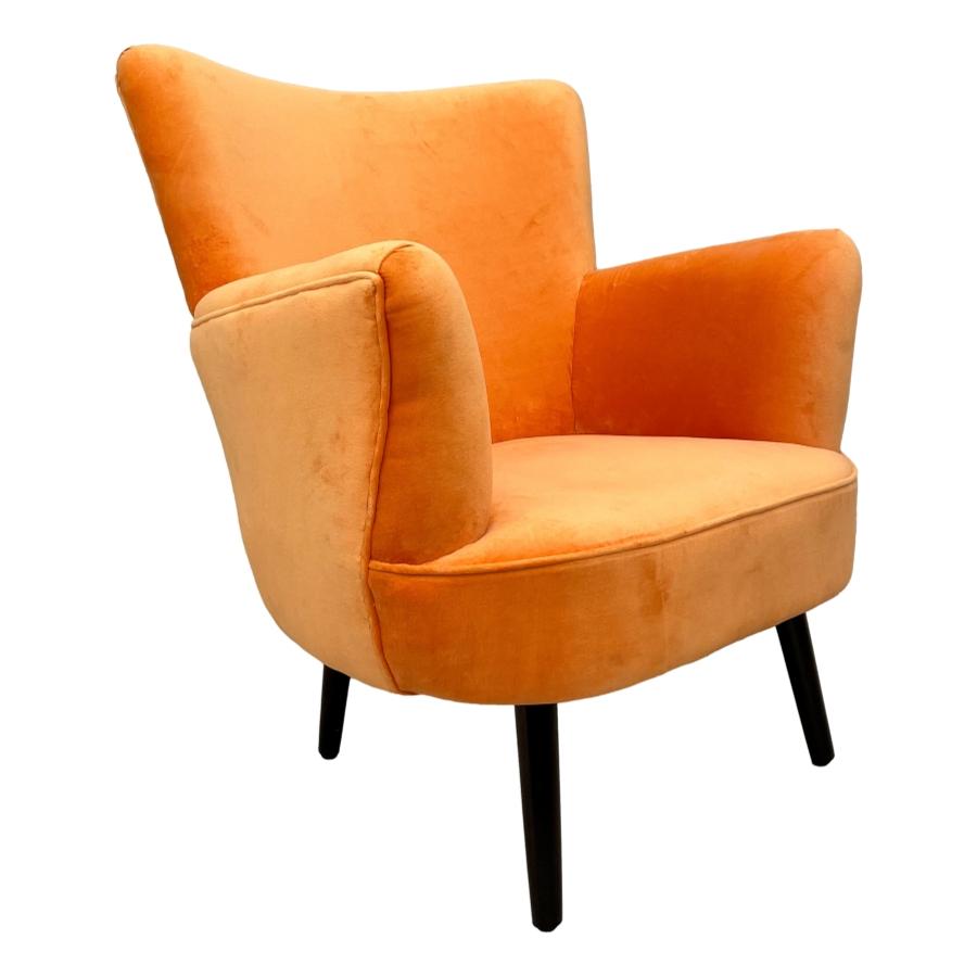 Ragged Rose Alma Orange Velvet Armchair