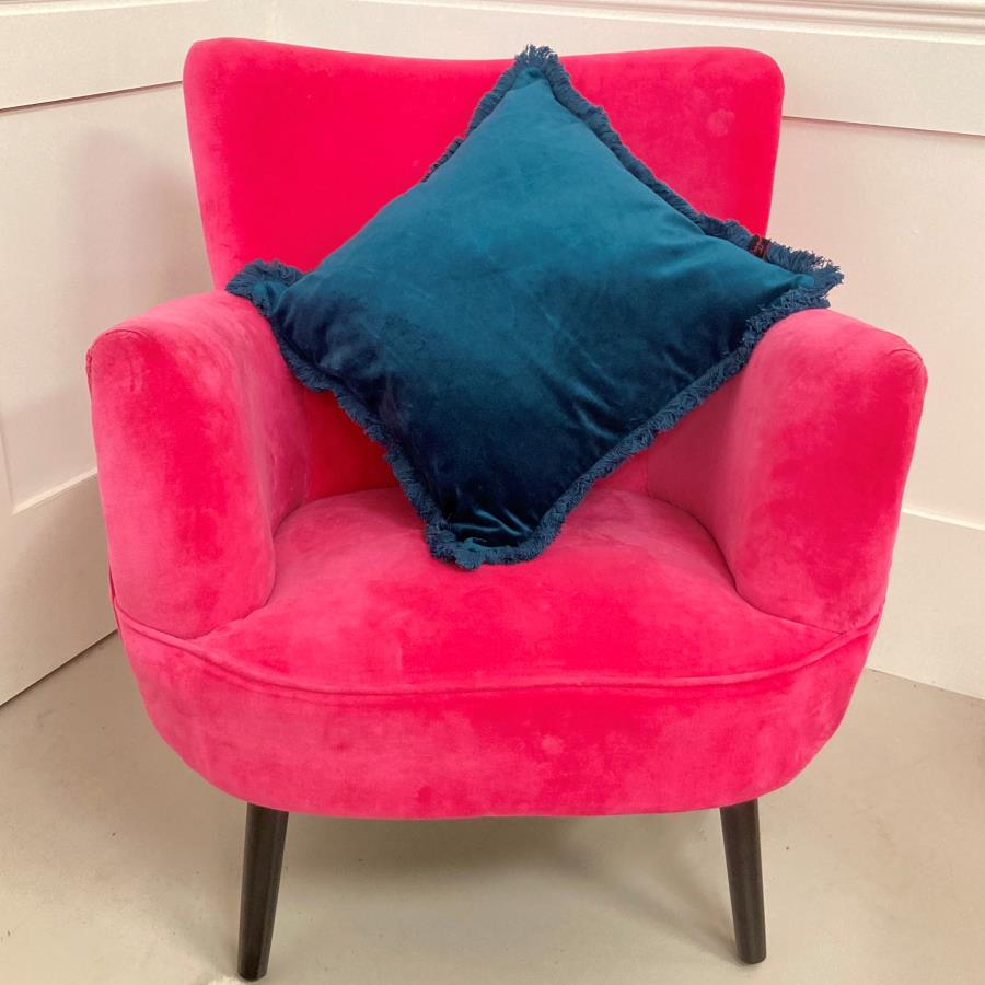 ragged rose Alma Pink Velvet Armchair