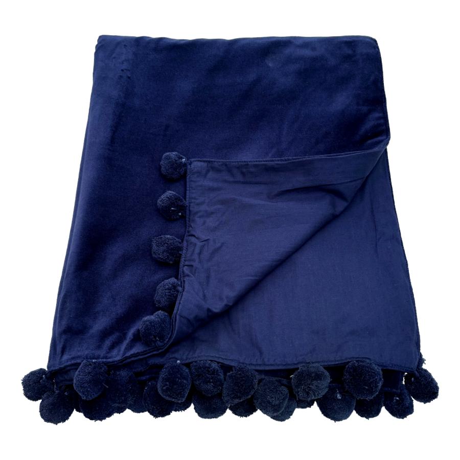 ragged rose Belinda Navy Blue Velvet Throw