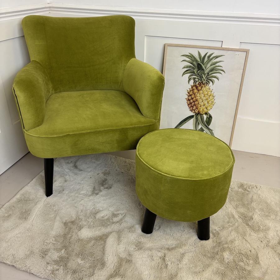 ragged rose Bentley Green Velvet Accent Chair