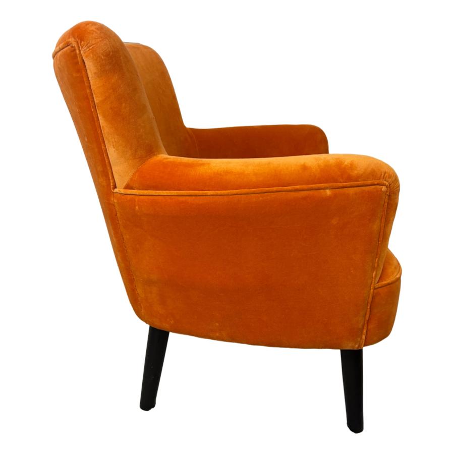 Ragged Rose Bentley Orange Velvet Accent Chair