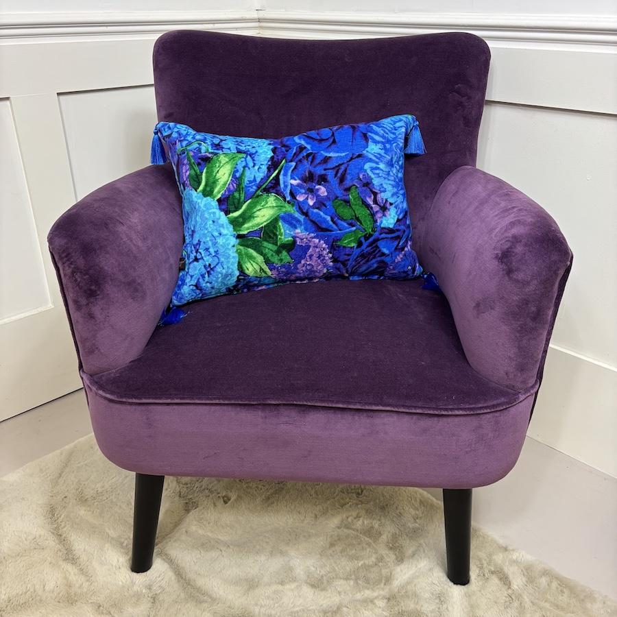 Ragged Rose Bentley Purple Velvet Accent Chair
