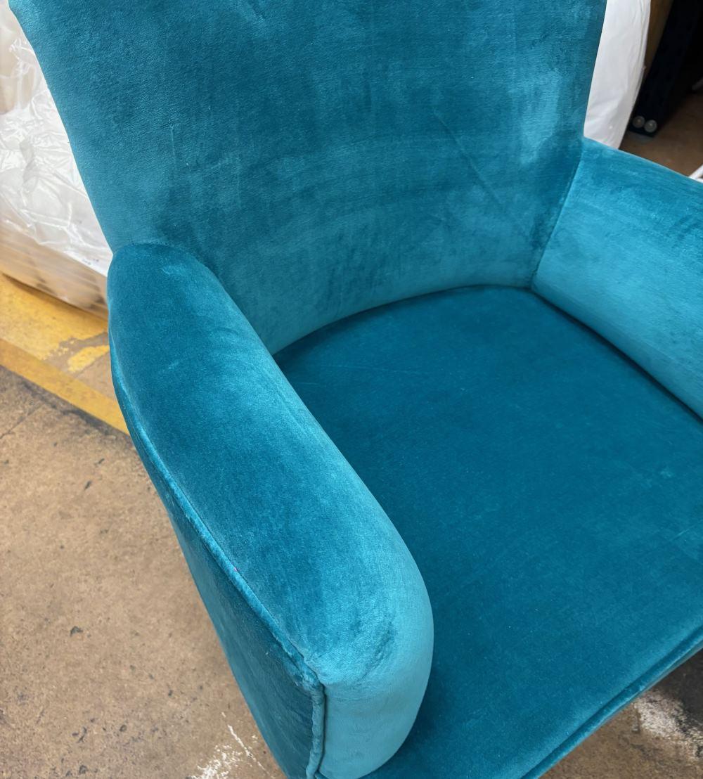 Ragged Rose Bentley Teal Velvet Accent Chair