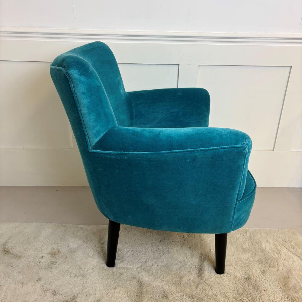 Ragged Rose Bentley Teal Velvet Accent Chair