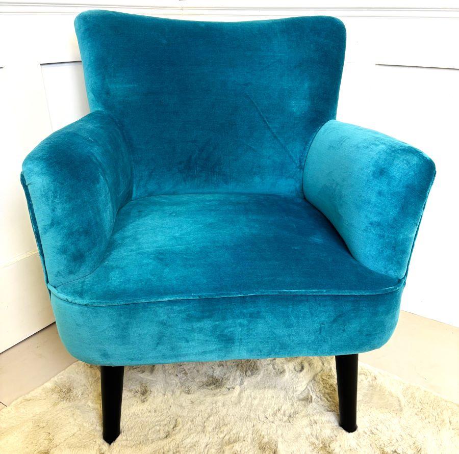 ragged rose Bentley Teal Velvet Accent Chair