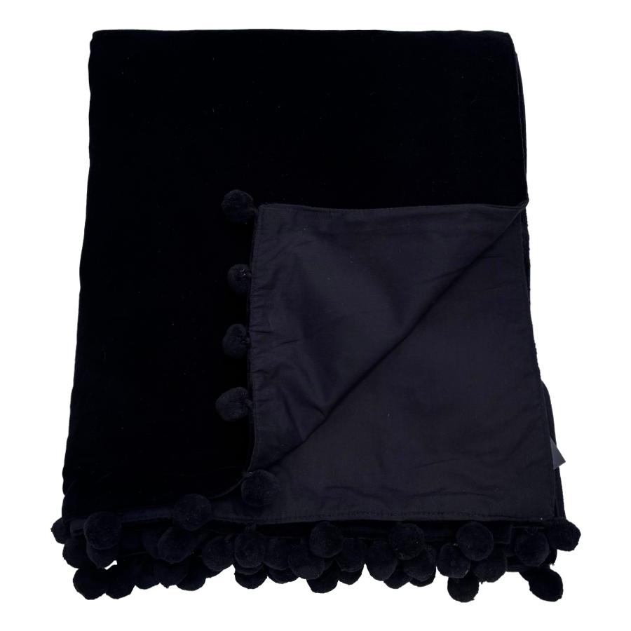 ragged rose Black Velvet Throw