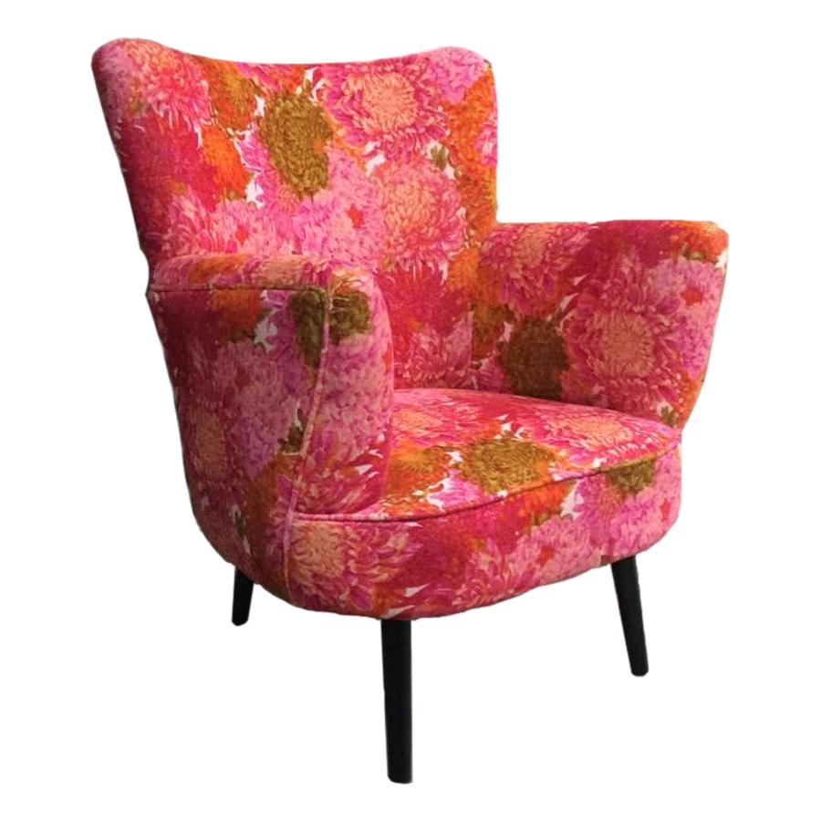 Ragged Rose Chrysanthemum Velvet Footstool