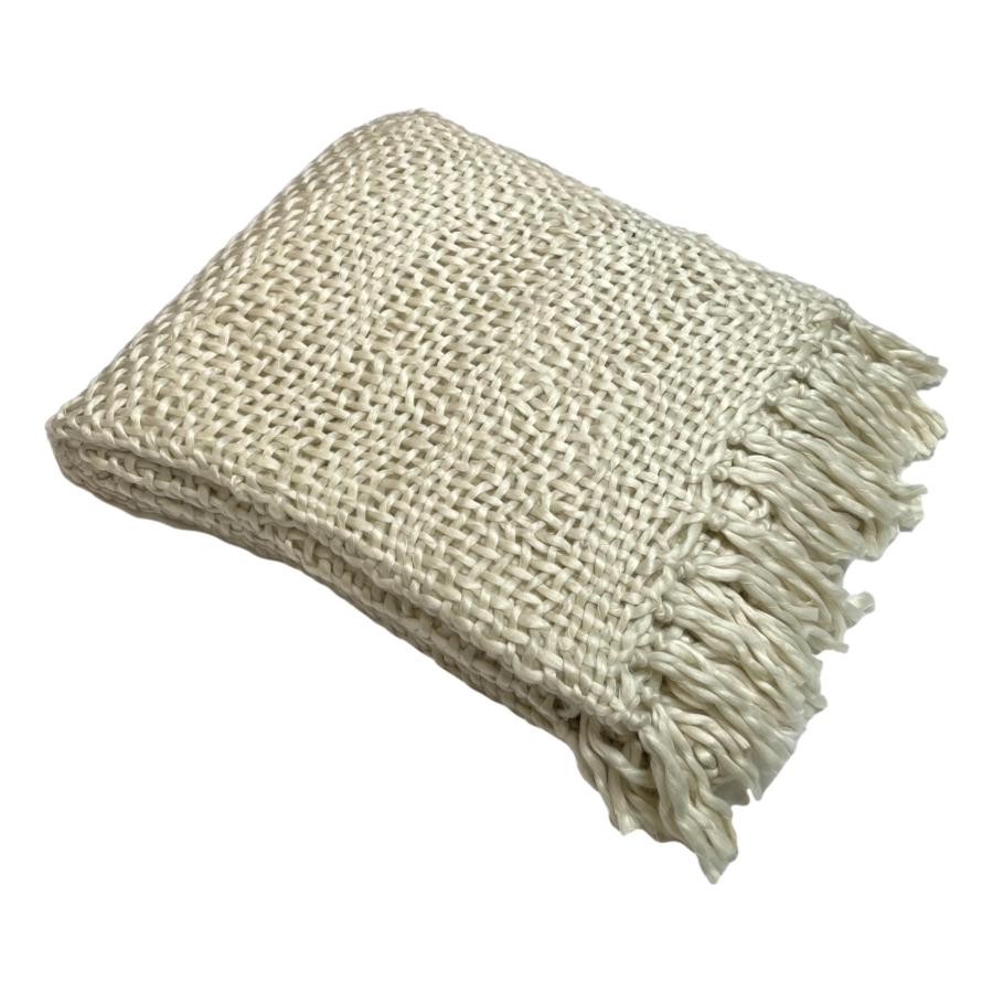Ragged Rose Cream Chunky Throw
