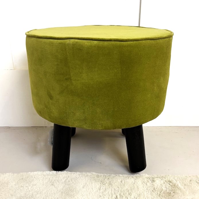 Ragged Rose Green Velvet Foot Stool