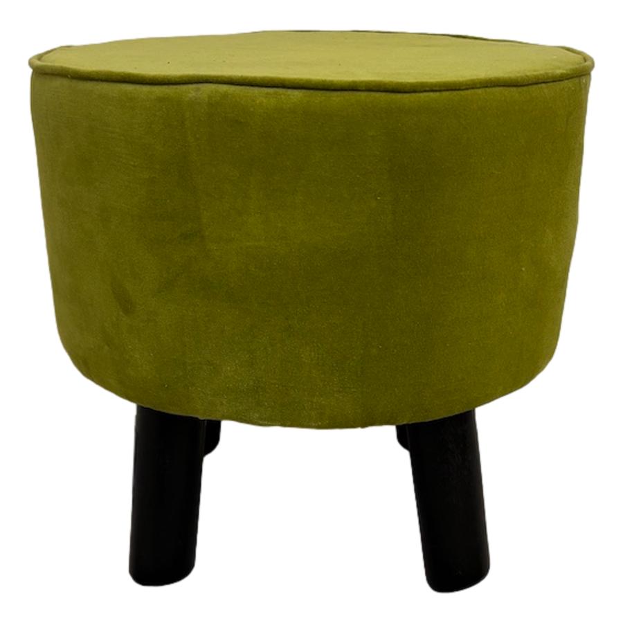 ragged rose Green Velvet Foot Stool