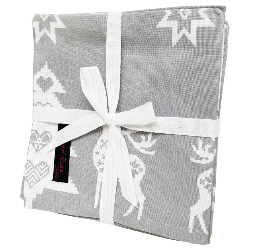 Ragged Rose Grey Christmas Star Napkins