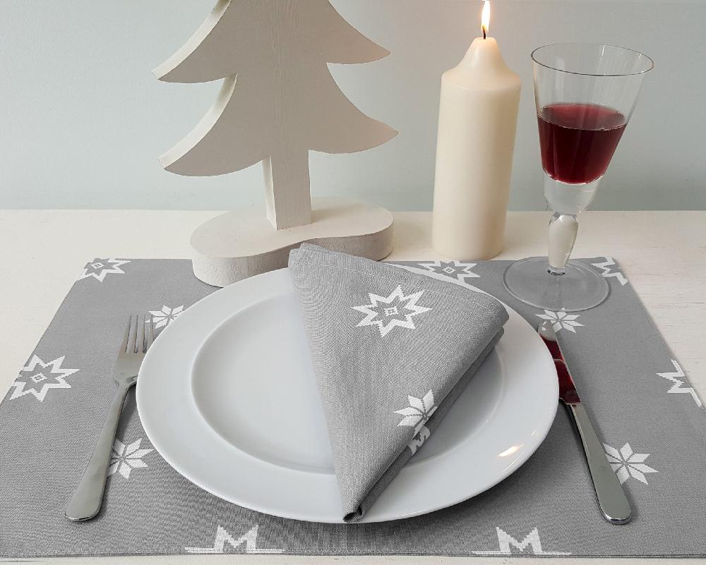 Ragged Rose Grey Christmas Star Napkins