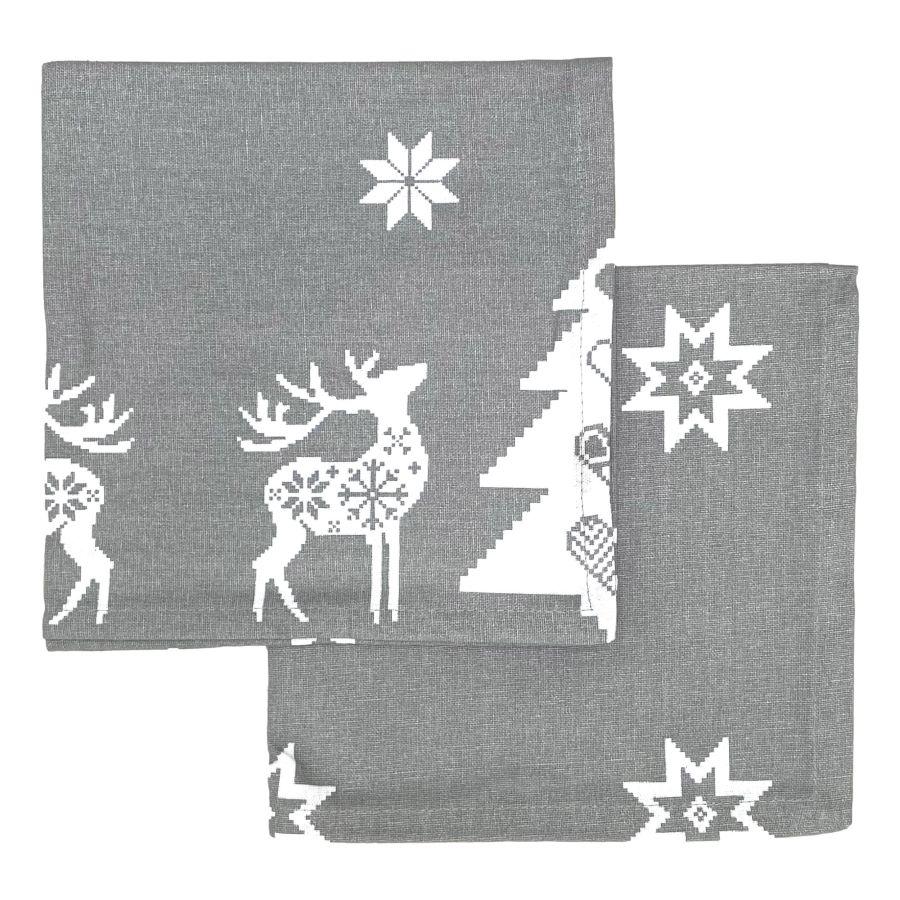 ragged rose Grey Christmas Star Napkins