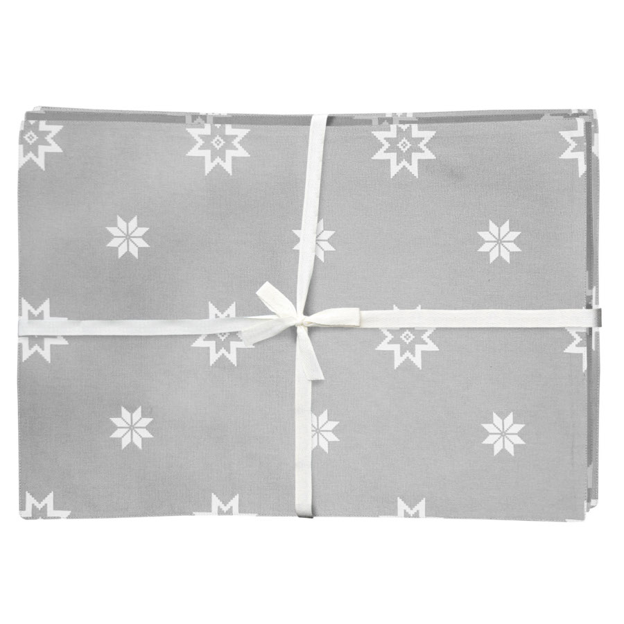 Ragged Rose Grey Christmas Star Placemats