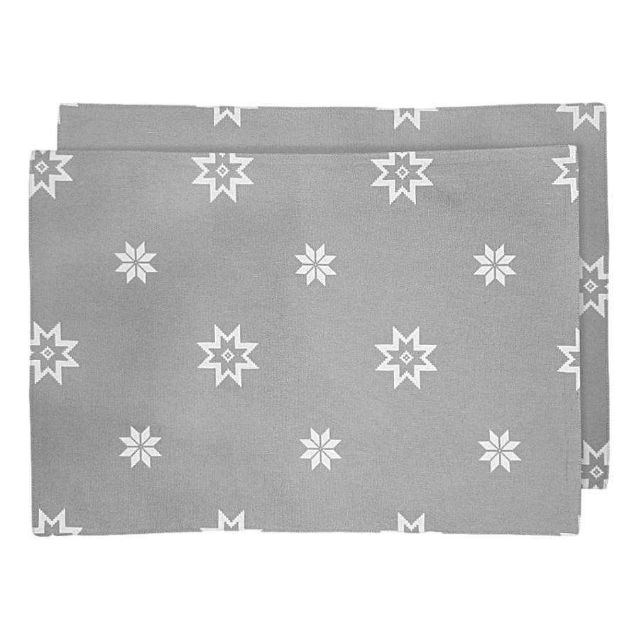 ragged rose Grey Christmas Star Placemats