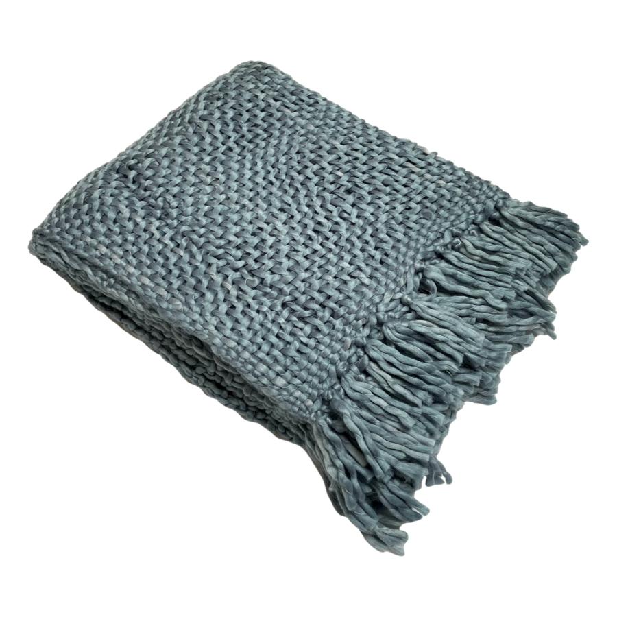 Ragged Rose Grey Chunky Throw